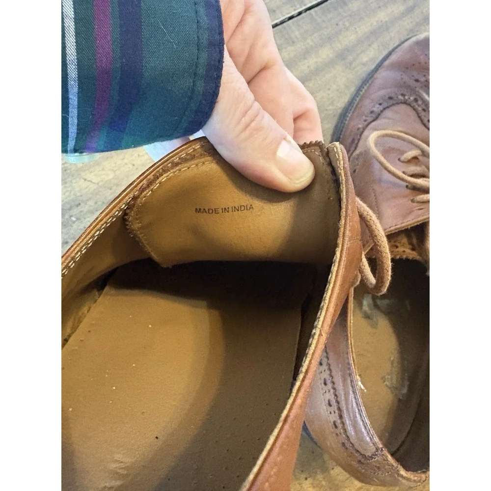 Cole Haan Mens Size 10.5 Brown Dress Shoes Wing Tip Good Year Oxford  Leather‎